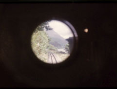 
View from footplate, Llanberis Lake Railway, October 1974